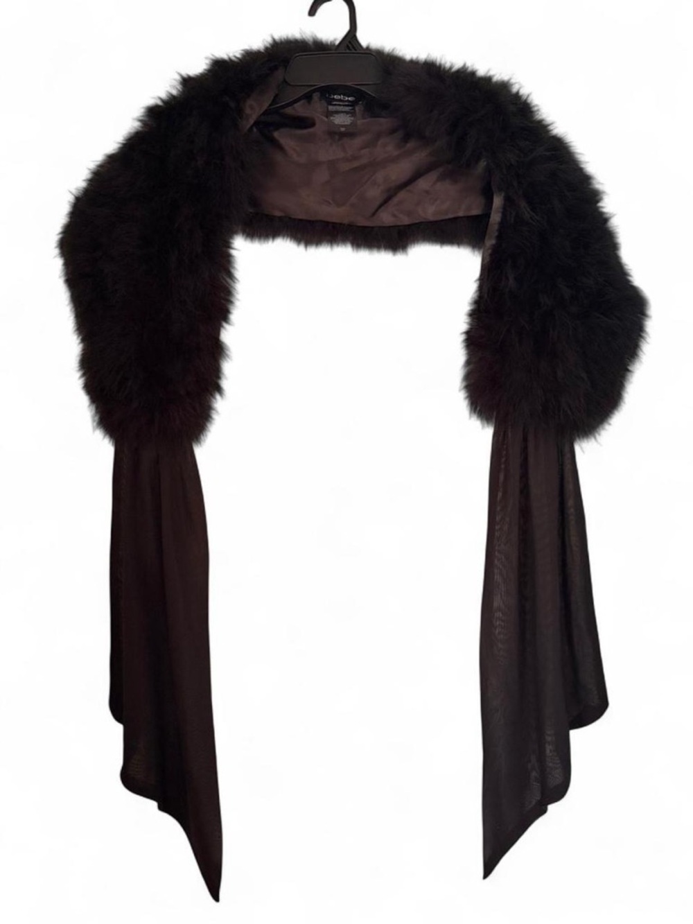 bebe Black Faux Fur Collar Scarf